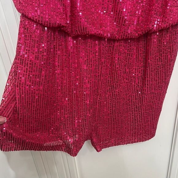 Double Crazy Pink‎ Sequin Romper - Picture 3 of 6